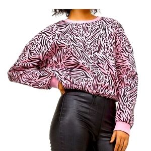 Pink Zebra Print Sweater